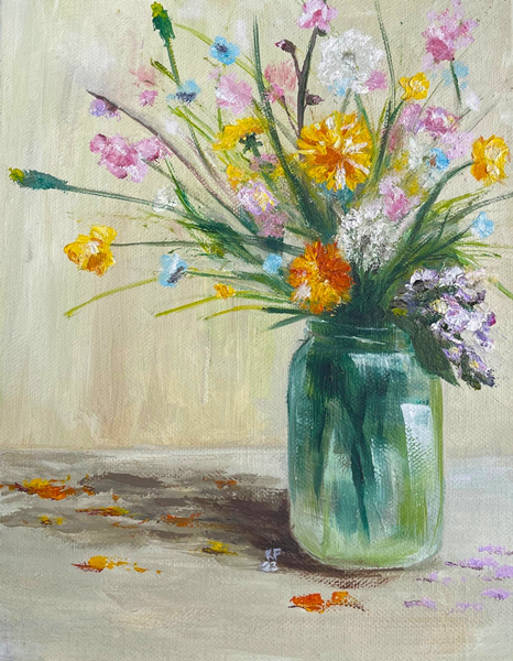 Artwork reproduction of Bouquet of Spring Flowers.